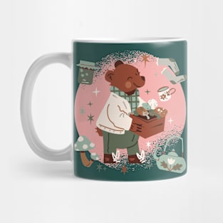 bear surrounded by autumn elements Mug